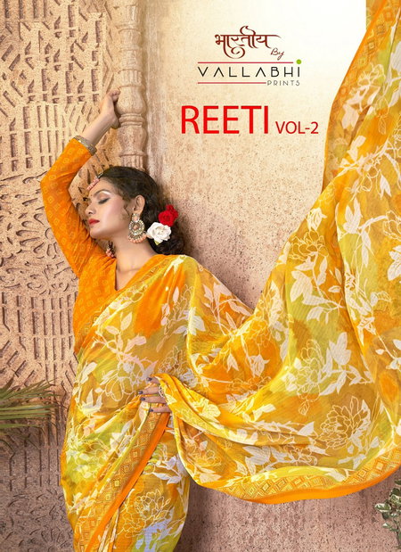 Reeti Vol 2 By Vallabhi Printed Daily Wear Georgette Sarees Wholesale Online
